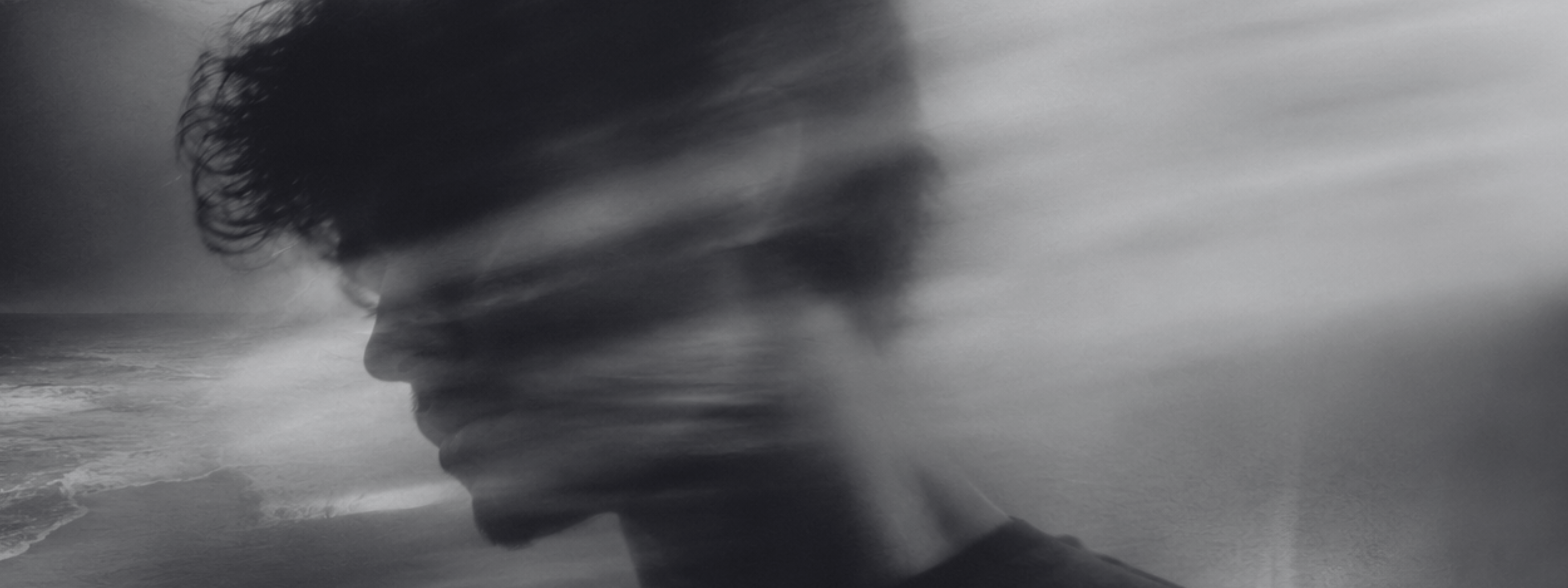Aether Breathwork banner showing a dark human profile crossed by a horizontal band of light